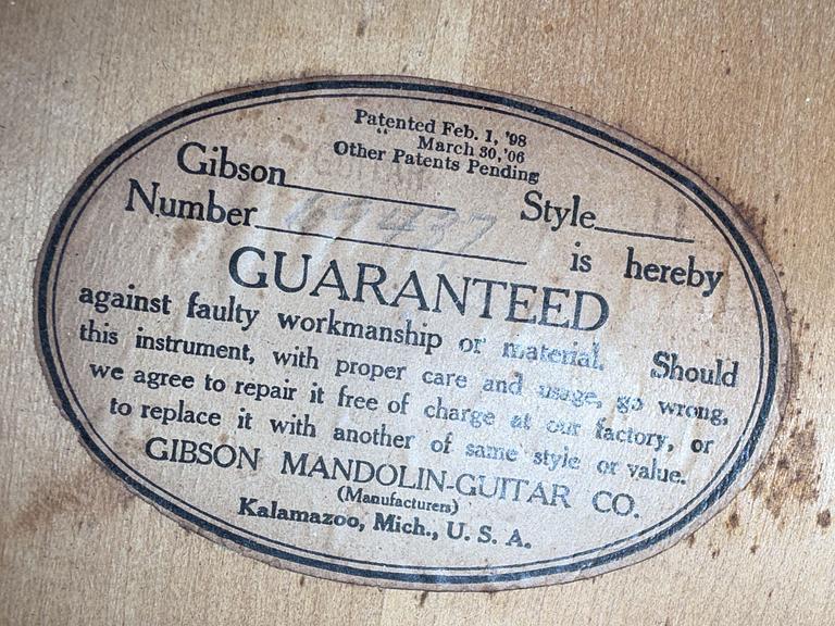 Gibson, "L-1", Cremona Brown, akustisk gitarr 1922, USA.