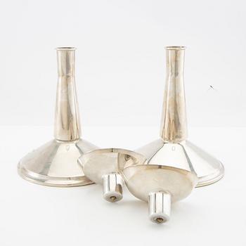 Bertil Berggren Askenström, ljusstakar ett par silver Stockholm 1972.