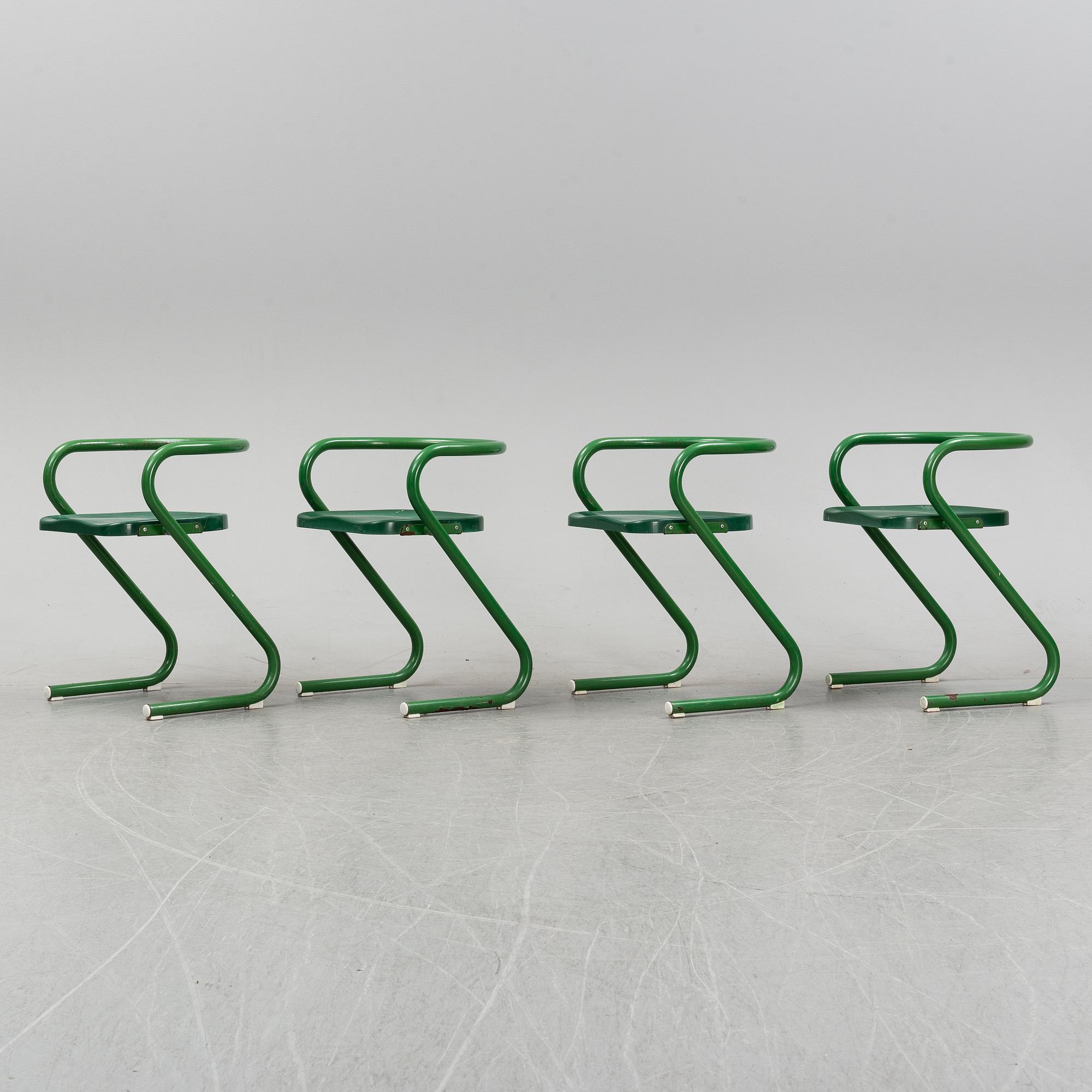 Börge Lindau & Bo Lindekrantz, stolar, 4 st, ur "S70"-serien, Lammek, 1970-tal.