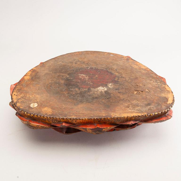 A large gilt and lacquered figure of a seated buddha, Qing dynasty, 19th Century.