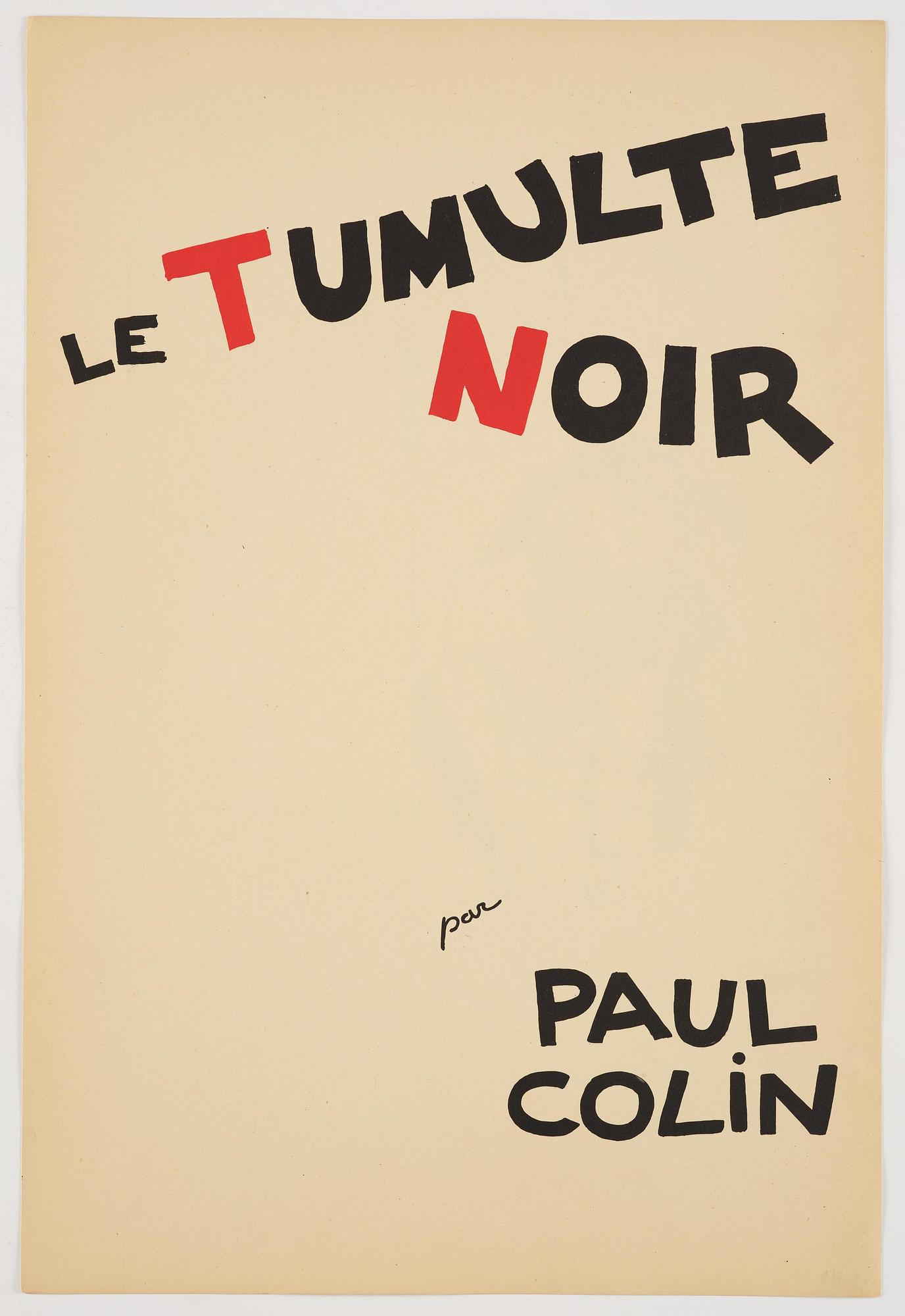 Paul Colin, "Le Tumulte Noir".