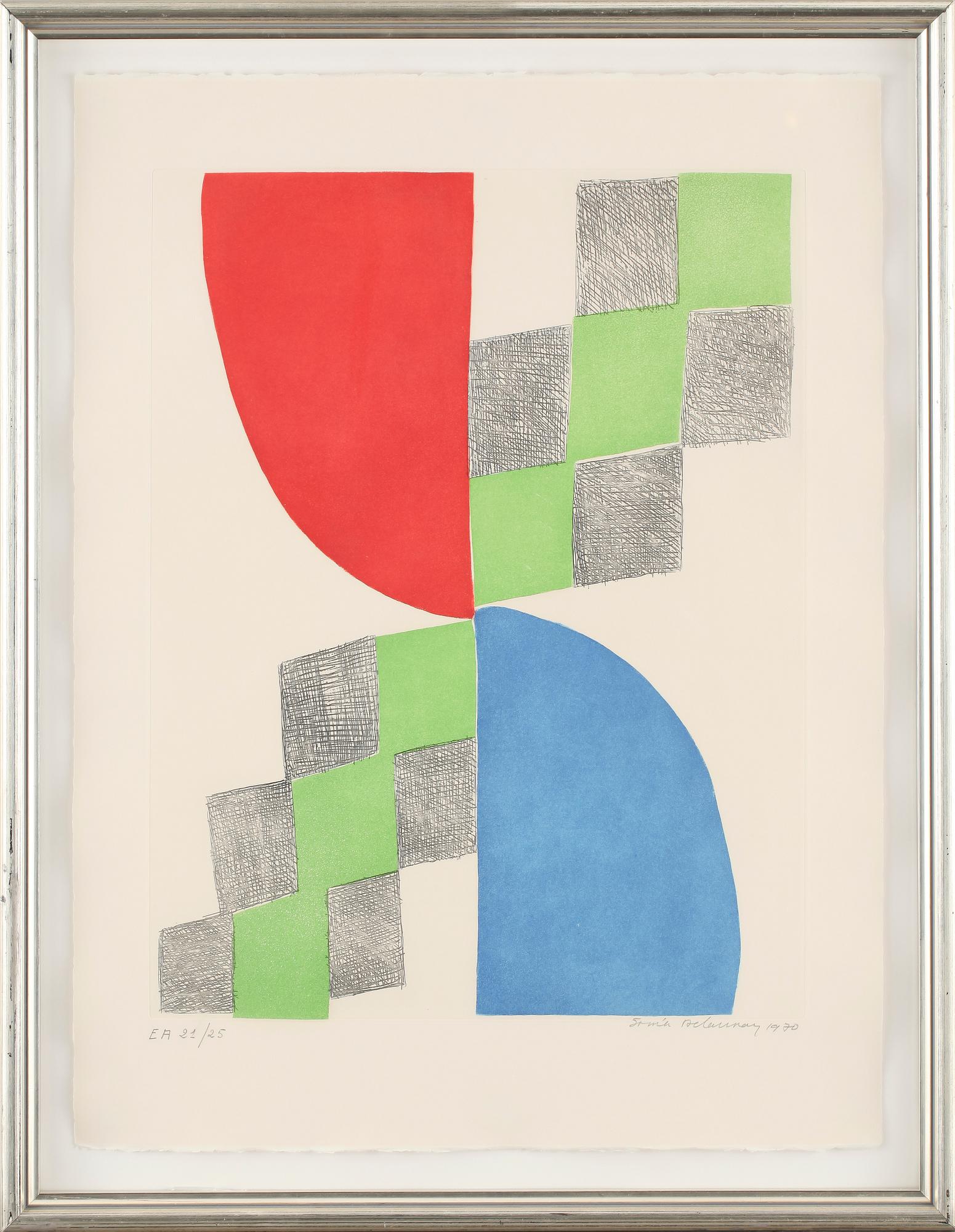 SONIA DELAUNAY, färgetsning, signerad, daterad 1970 och numrerad EA 21/25.