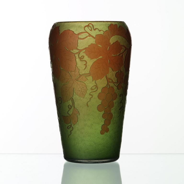 Orrefors, an Art Nouveau cameo glass vase, Sweden.