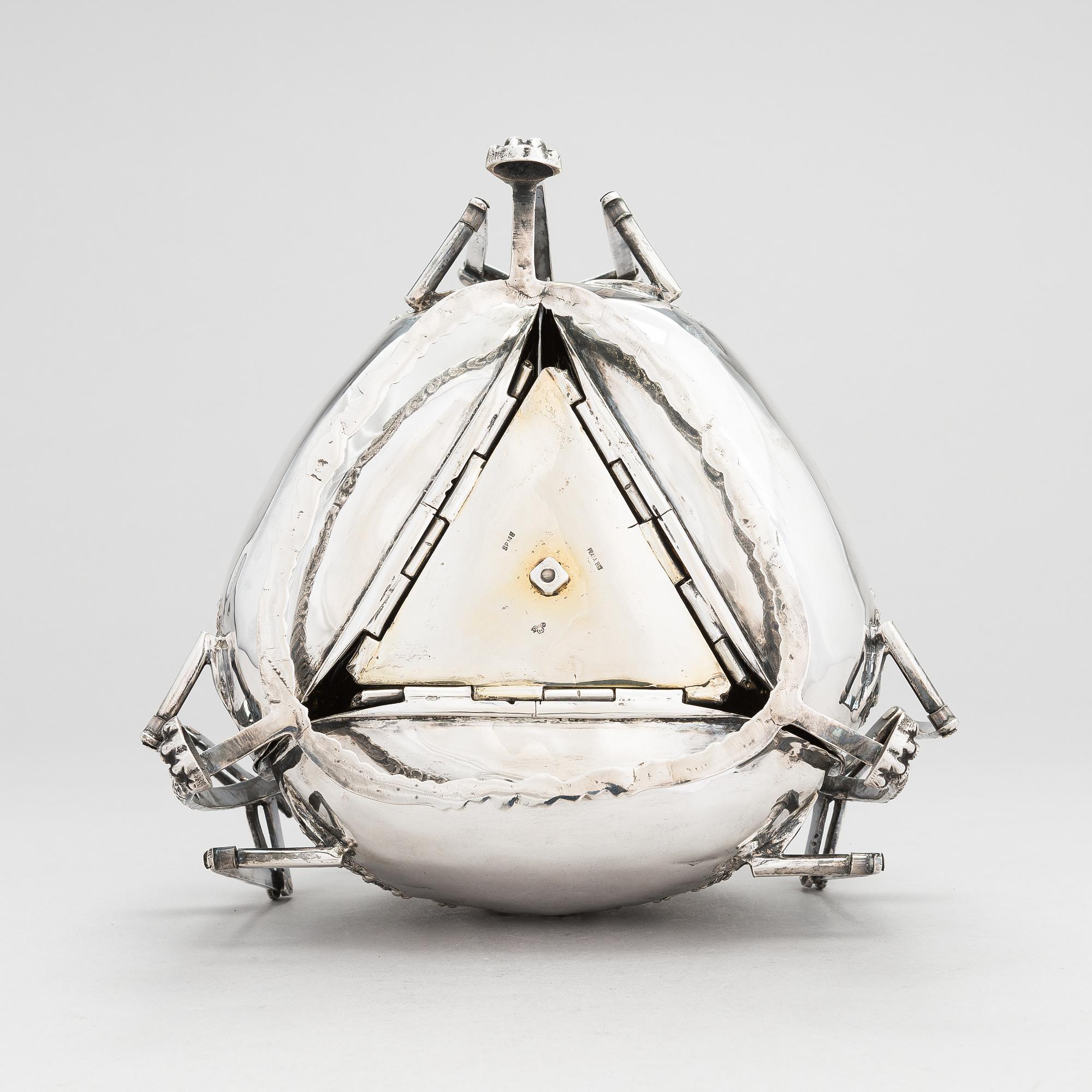 Biscuit warmer, silver, Portugal 1900-tal.