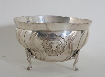 SOCKERSKÅL, silver, trol. Bonne Bonnesen. Danmark, omkring 1800.