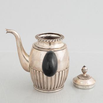 A Swedish Empire silver coffee pot, mark of Gustaf Folcker, Stockholm 1830.