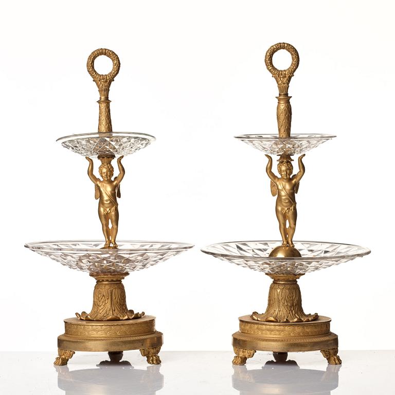BORDSUPPSATSER, ett par, i Pierre Philippe Thomires art, Paris, 1800-talets början, Empire.