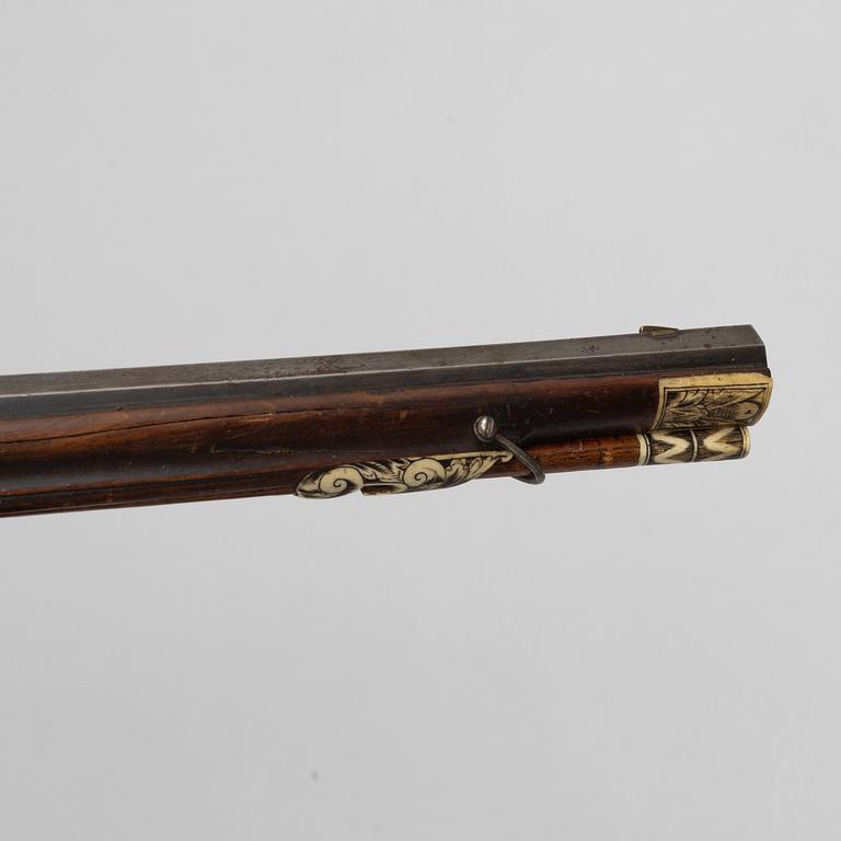 Hjullåsstudsare, signerad Johan Neureuter, Salzb. (Salzburg 1669-1754) från omkring år 1700.