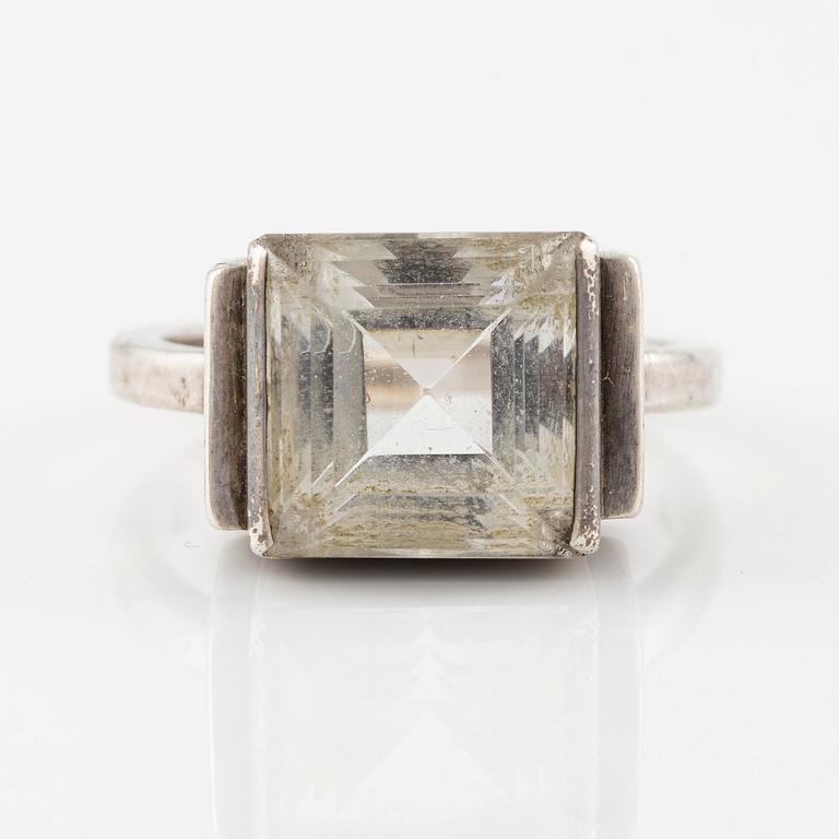 ring, sterling silver with rock crystal. Lund 1938.