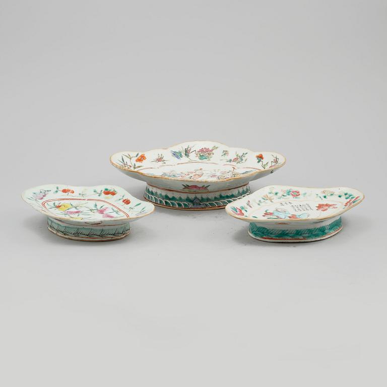 FAT, 3 st, porslin, Kina, 1800-tal.