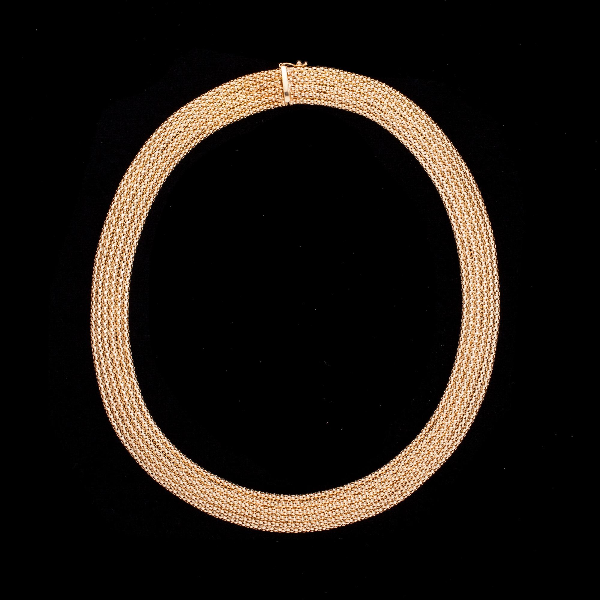 COLLIER, 14K guld, Italien, importstämplar Faber Art. Vikt 39,5 g.