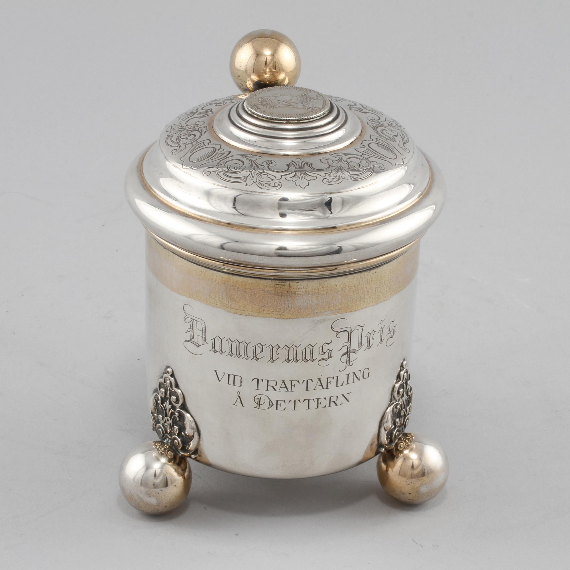 STOP, silver, barockstil, C.G. Hallbergs Guldsmeds AB, Stockholm 1905. Vikt 457 g.