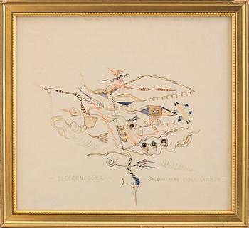 HARRY MARTINSON, drawing, signed.