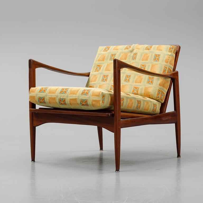 Ib Kofod Larsen, 'Kandidaten' walnut easy chair, 1960's.