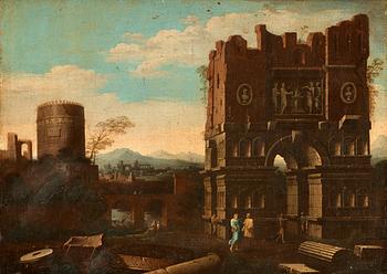 1069. Pietro Cappelli In the manner of the artist, Landscape with the Arch of Janus.