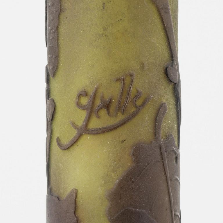 Emile Gallé, vas, överfångsglas, Jugend, Nancy, Frankrike.