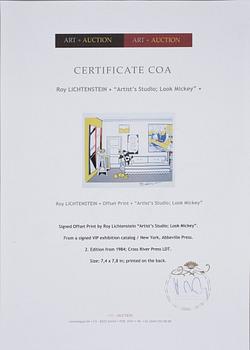 ROY LICHTENSTEIN, offset, sign.