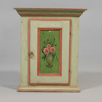 VÄGGSKÅP, allmoge, daterad 1839.