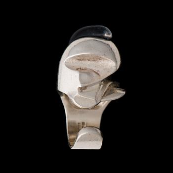 BJÖRN WECKSTRÖM, RING, "Jaaras hjälm", silver och akryl. Lapponia 1972.