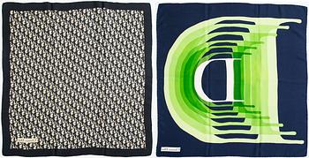 Christian Dior, two silk scarves.