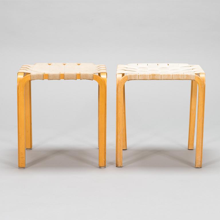 Alvar Aalto, five late 20th century 'Y61' stools for Artek.