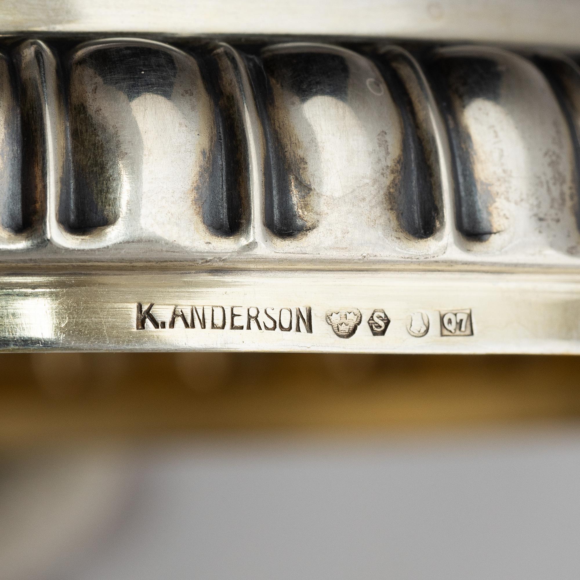 Kungapokal med lock, silver, Prins Carls Hederspris 1918, K. Anderson, Stockholm 1918.