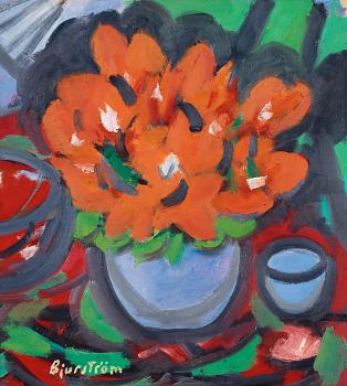 132. Tor Bjurström, Still life with flowers.