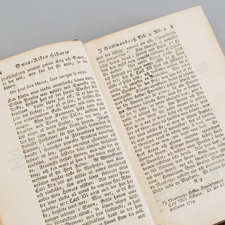 A BOOK ON SWEDISH HISTORY, 1779.