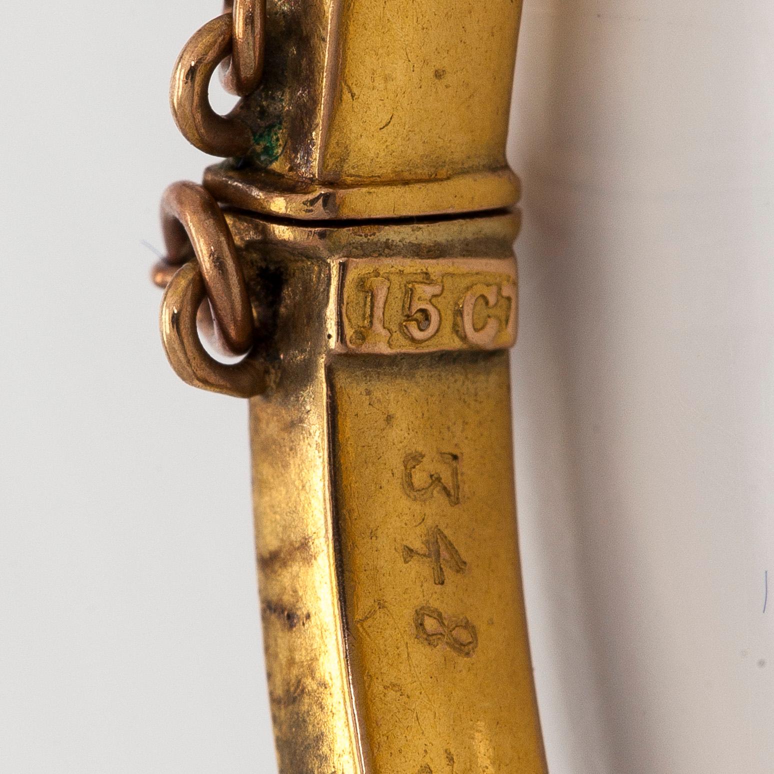 Bracelet, 8/8 cut diamonds, 15K gold, late 19th century.
