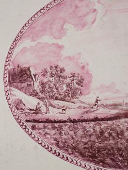 A Swedish Gustavian faience tea table, late 18th century.