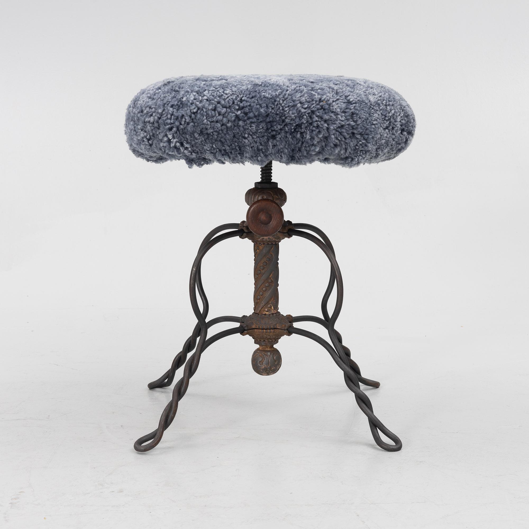 Stool, marked Davis Chair Co, Marysville Ohio, early 20th century.