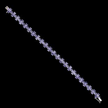 ARMBAND, sterlingsilver, tanzaniter. Vikt ca 14,4 g.