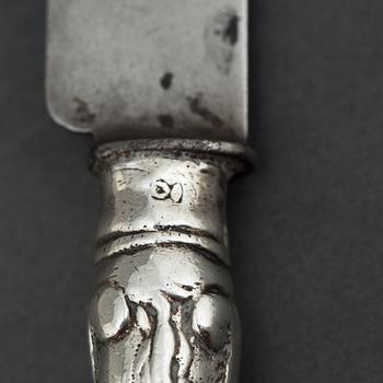 A DUTCH SILVER KNIFE, possibly by Gabynus van der Lely, Leeuwarden ca 1746.