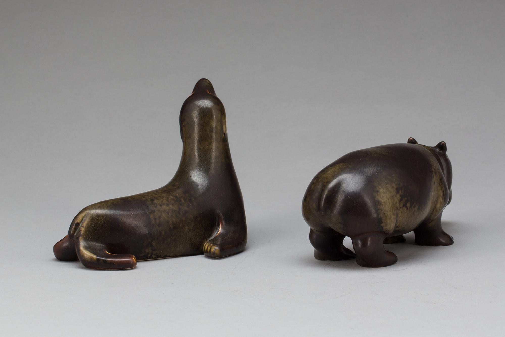FIGURINER, 2 st, stengods, Gunnar Nylund, Rörstrand.