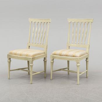 JOHAN ERIK HÖGLANDER, six Gustavian chairs, Stockholm, late 18th Century.