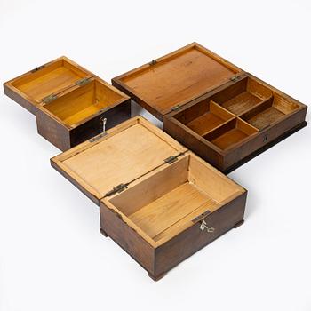 Collection of nine boxes, 19th - early 20th century.