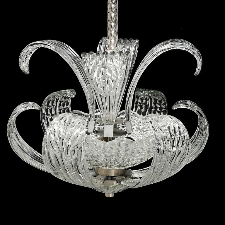 FRITZ KURTZ, a glass ceiling light, Orrefors, 1940's/50's.