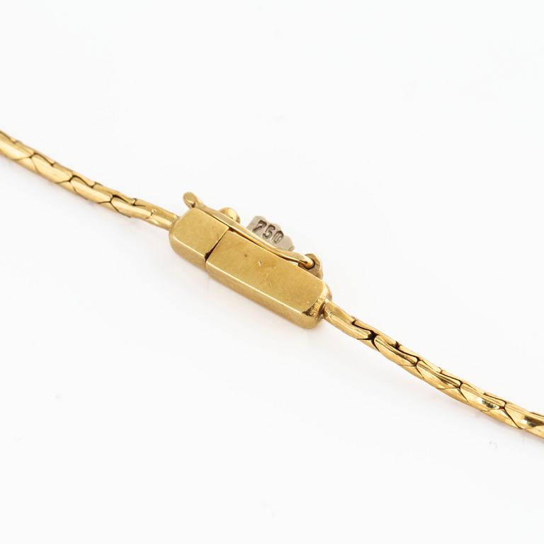 COLLIER, med smaragder och briljantslipade diamanter.