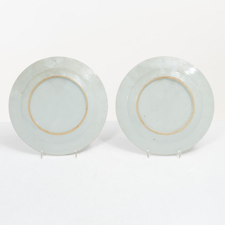 A set of four Imari porcelain plates, China, Qianlong (1736-95).