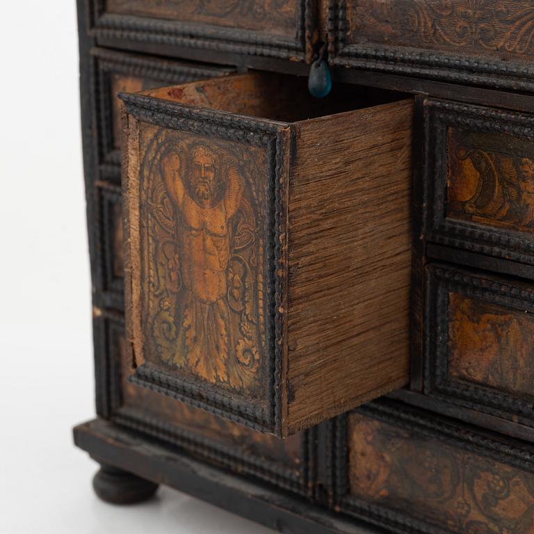 Miniatyrkabinettskåp, Sydtyskland, omkring år 1700, Barock.