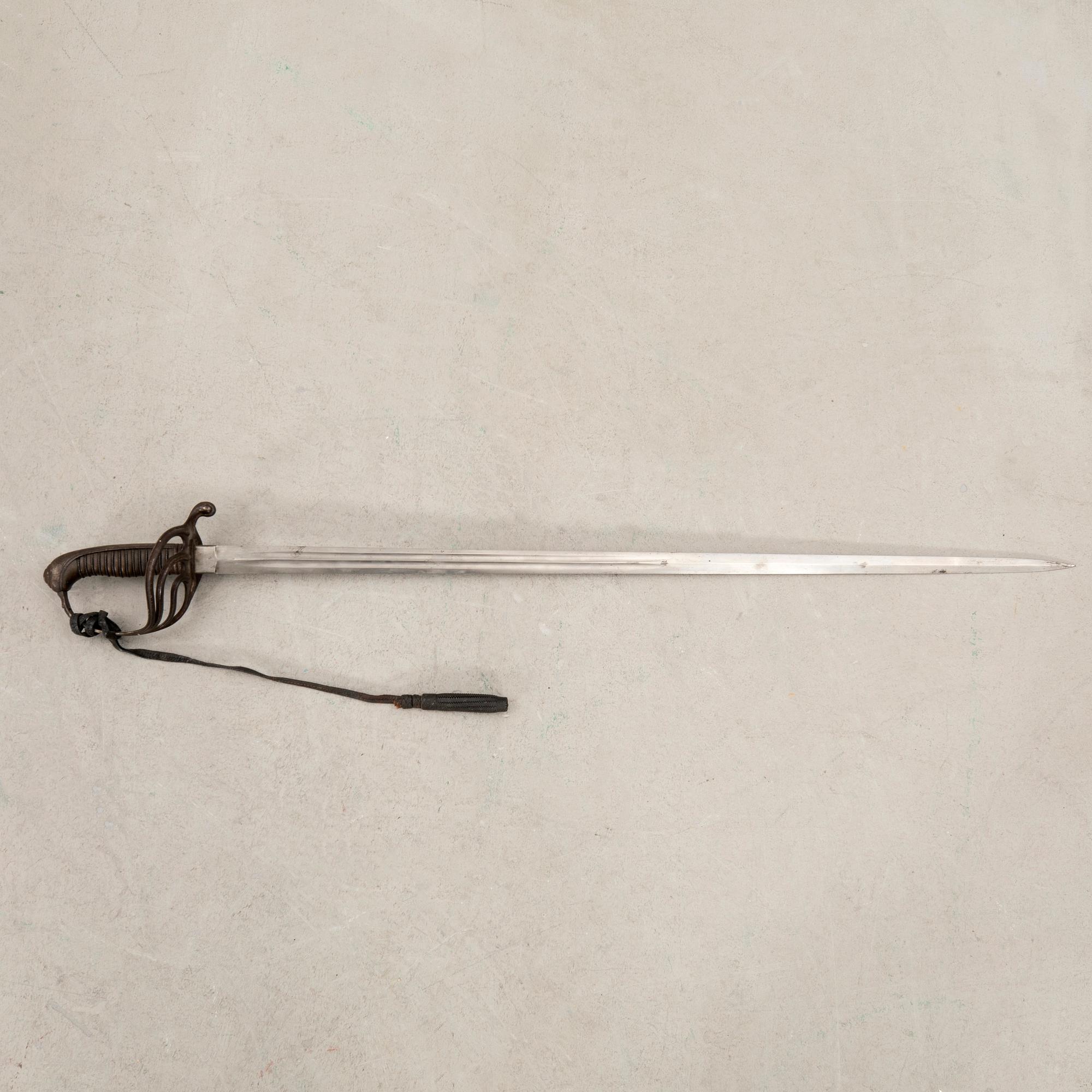 Sabre, French, 1882 for infantry, African model, with scabbard.