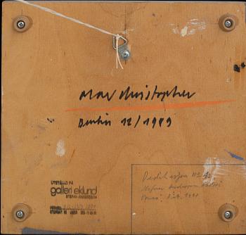 OLAV CHRISTOPHER JENSSEN, oil on canvas, a tergo signerad olav christopher Berlin 12/1989.