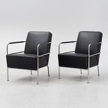 Gunilla Allard, a pair of leather upholstered 'Cinema' easy chairs, Lammhults.