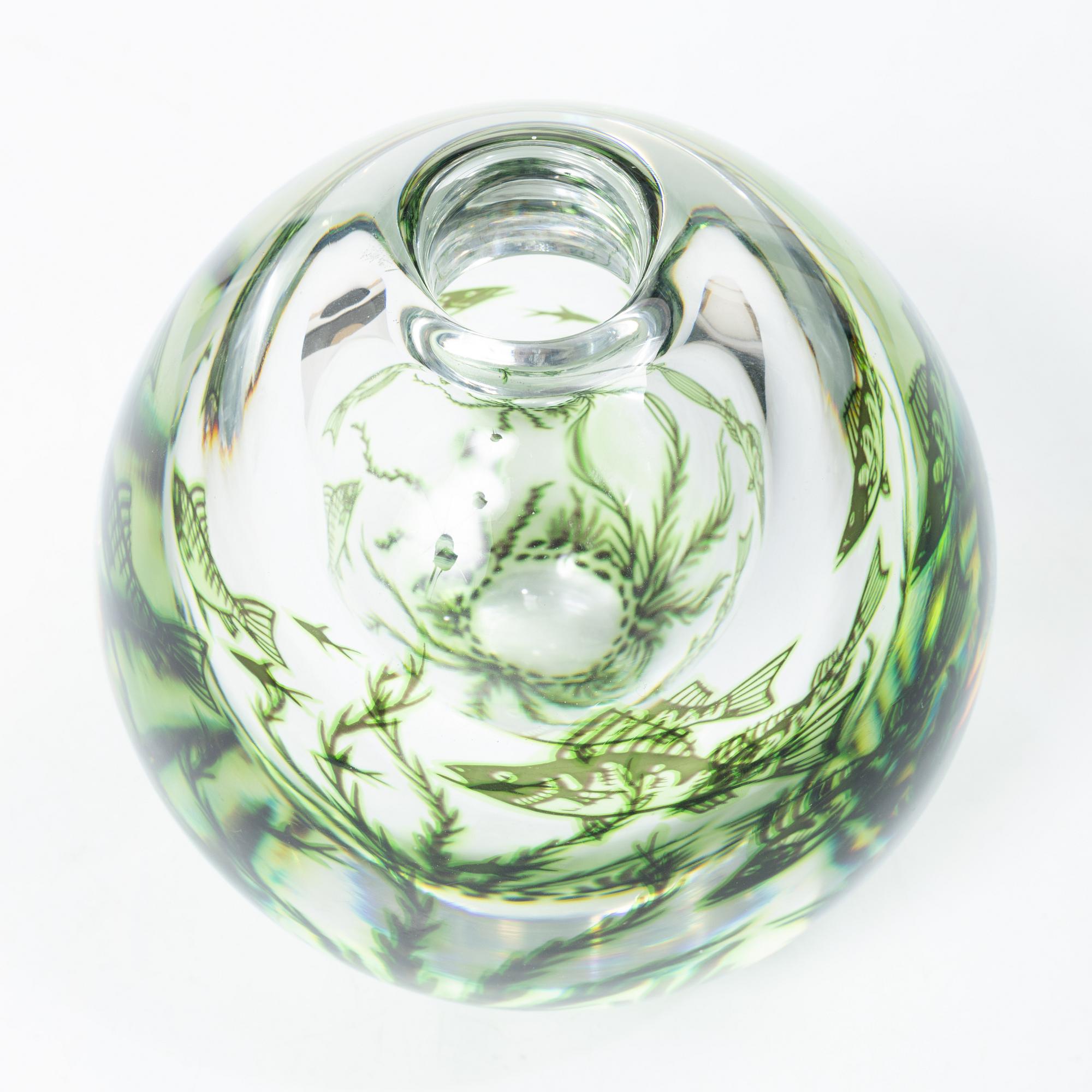 Edward Hald, Vas, glas, "fiskgraal", Orrefors, 1900-talets mitt.