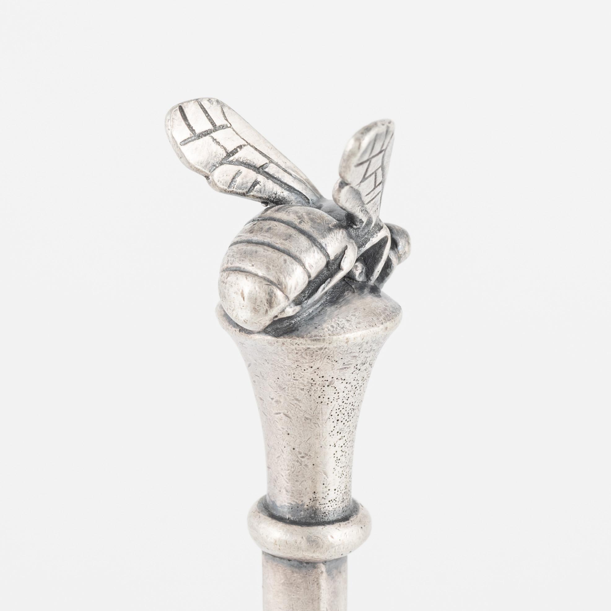 W.A Bolin, honungssked, silver, design Barbro Littmarck, Stockholm, 1965.