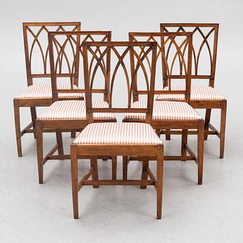 A set of five Directoire chairs, first half of the 19th Century.