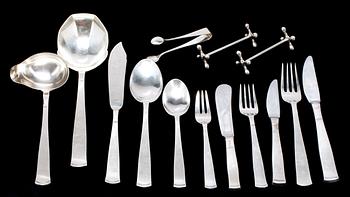 BESTICKSUPPSÄTTNING, silver. 61+2 delar.  "Rosenholm", GAB, Stockholm. Vikt ca 2756 g.