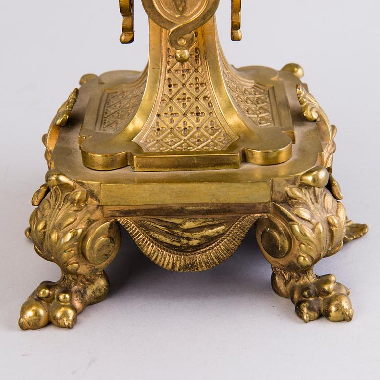 A pair of bronze candelabra from the latter half of the 19th Century.