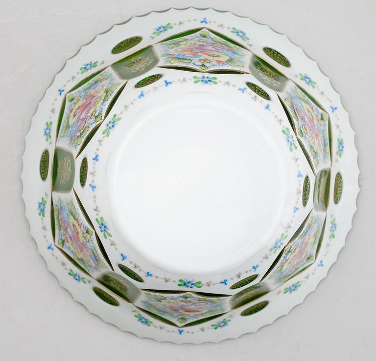 SKÅL, glas, Böhmen, sannolikt sekelskiftet 1900.