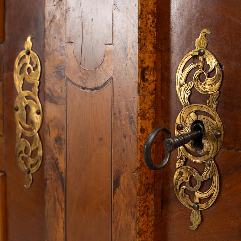 A North-German late-Baroque parquetry cabinet, first part 18th century.
